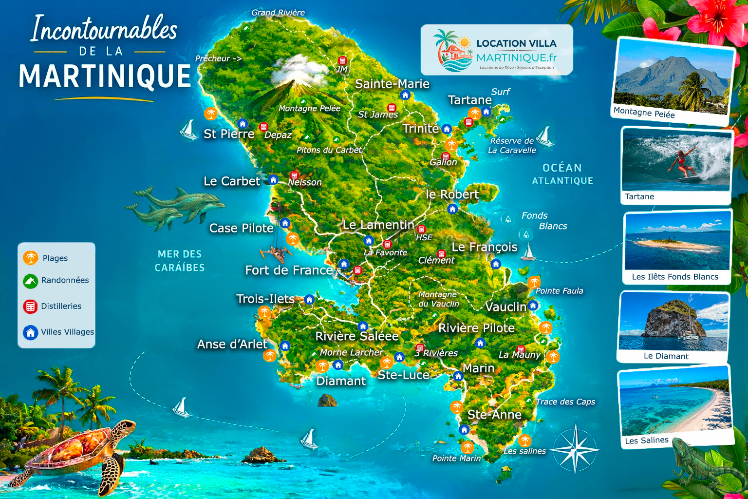 Carte interactive de la Martinique - Incontournables